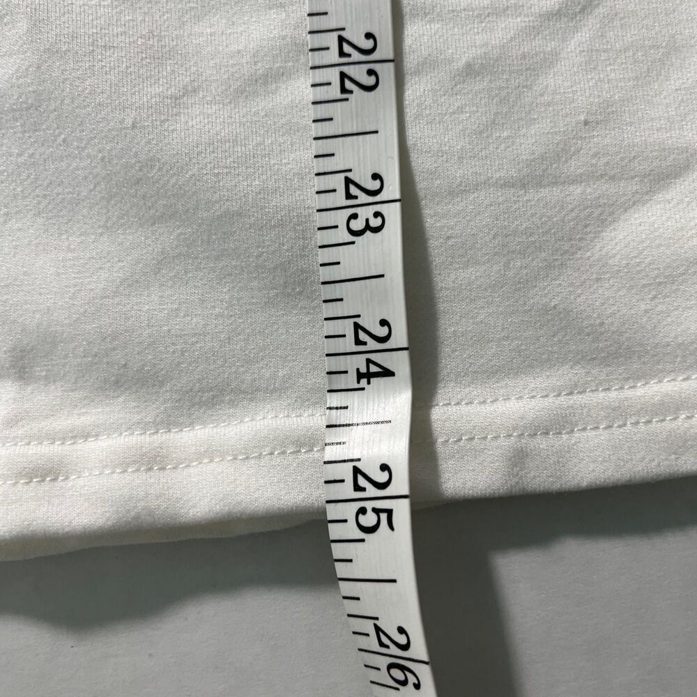 Dew Shoulder Stripe Long Sleeve Sweatshirt Women’s Large White NWOT Lightweight - Picture 9 of 11